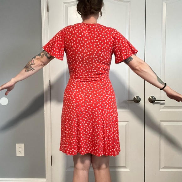41 Hawthorn Red Patterned Mini Dress - Picture 6 of 6